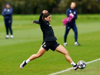 Sam Kerr, durante el entrenamiento del Chelsea.