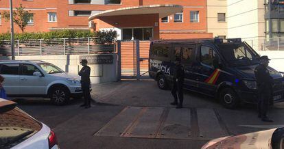 Agentes antidisturbios de la Policía Nacional en una reciente operación en Madrid.
