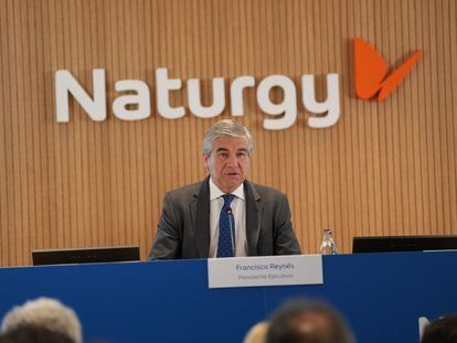 Francisco Reynés, presidente de Naturgy, en la junta general de marzo.