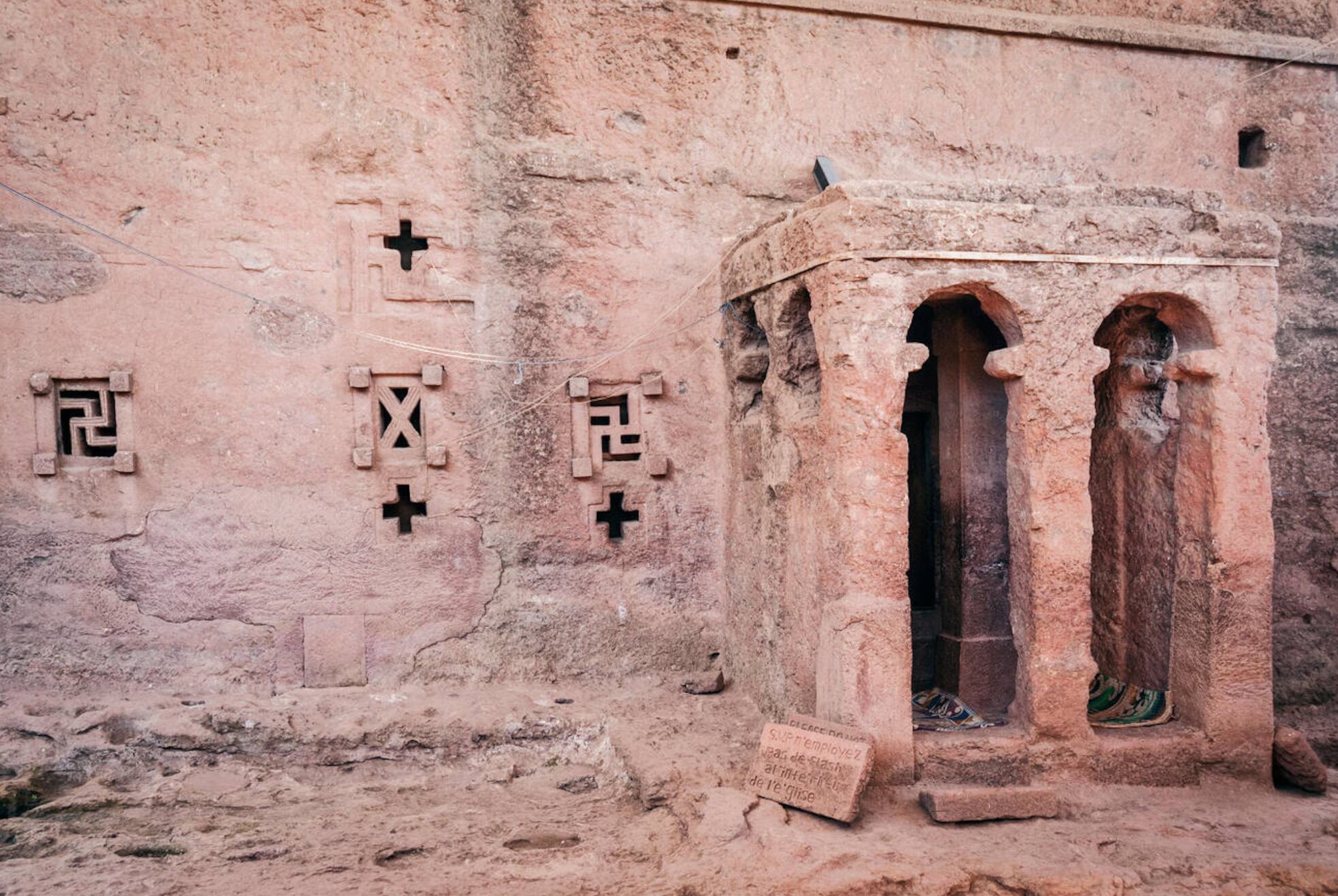 Las famosas iglesias cristianas ortodoxas excavadas en la roca de Lalibela.