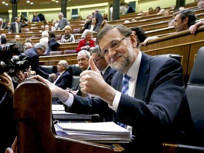 El presidente del Gobierno, Mariano Rajoy, durante la sesión de la tarde del debate sobre el estado de la nación.