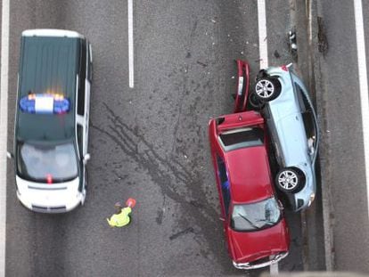 Colisión múltiple en octubre de 2013 ocurrida en Pontevedra.