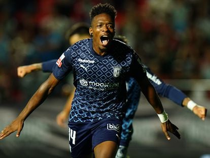 Álvaro Djaló, del Braga, celebra un gol esta temporada.