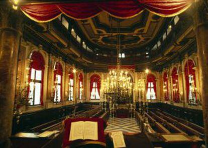Salón principal de la 'Scola Spagnola', en Venecia, sinagoga sefardí fundada por refugiados españoles en 1583.