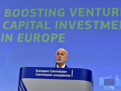 El jefe del Fondo Europeo de Inversiones, Pier Luigi Gilibert, en una conferencia sobre capital riesgo en 2018.