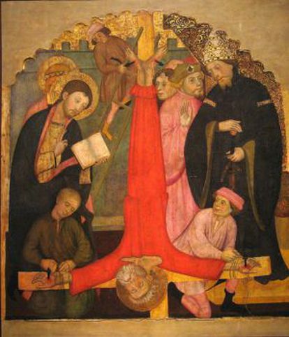 'Crucifixión de Sant Pere', de Pere Serra, realizado alrededor 1400 para la iglesia de Sant Pere de Cubells.