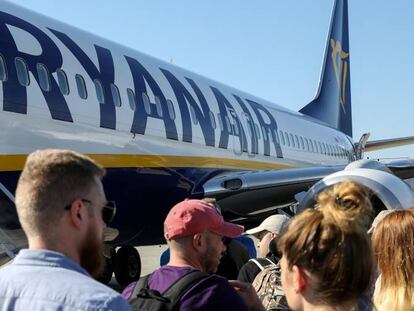 Imagen de un avión de Ryanair. 