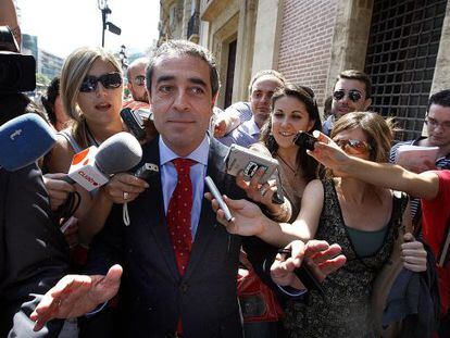 El exvicepresidente valenciano, Víctor Campos, el día que fue a declarar.