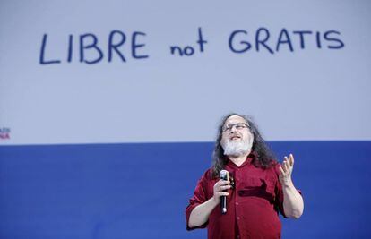 Richard Stallman en su reciente intervenci&oacute;n en RETINA