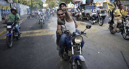 Opositores del chavismo hoy, en Caracas.