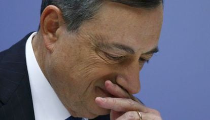 El presidente del BCE, Mario Draghi, este jueves en Fr&aacute;ncfort.