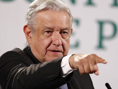 El presidente Andrés Manuel López Obrador, en el Palacio Nacional.