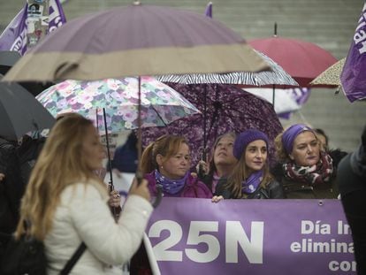 Manifestación por el 25N, en Sevilla hace un año.