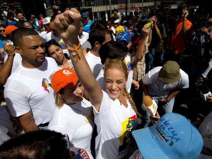Lilian Tintori, en un acto de campa&ntilde;a en Caracas 