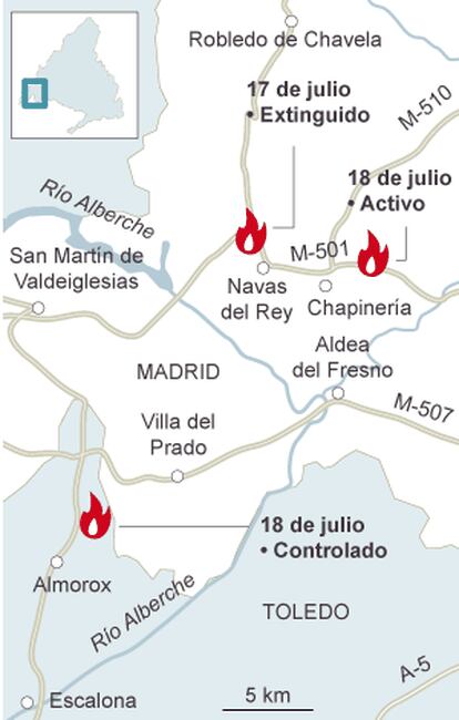 Incendios forestales recientes.