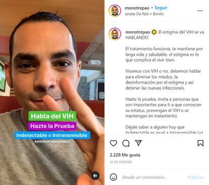 El 'influencer' Andrés Vázquez ofrece, en su cuenta de Instagram, distintos contenidos en los que visibiliza su condición de VIH positivo.
