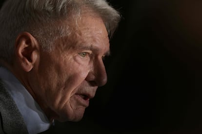 Harrison Ford, durante la rueda de prensa en Cannes.