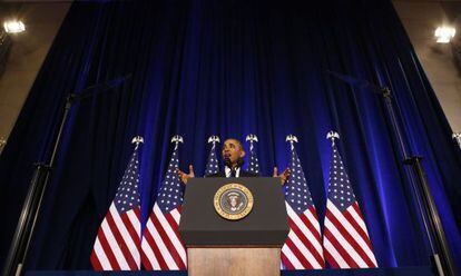 Barack Obama, durante su discurso la semana pasada sobre la NSA. 