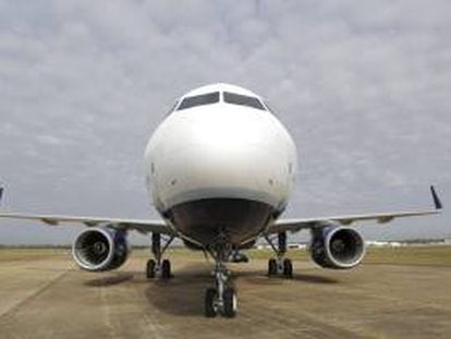 Vista frontal de un Airbus A320