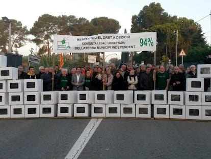 Manifestació a favor de la independència, aquest dilluns.