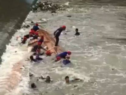 Fotograma de la tragedia captado de una televisión china.
