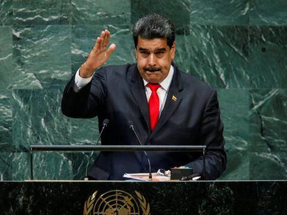 Nicolás Maduro en su intervención de ayer en la Asamblea de la ONU.