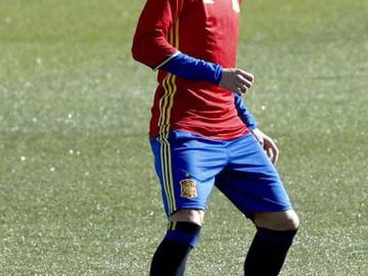 Callej&oacute;n, durante un entrenamiento con la selecci&oacute;n.