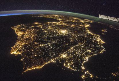 La península Ibérica, desde la ISS.