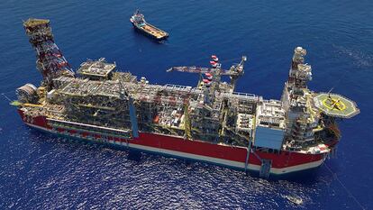 Plataforma gasística de la compañía Energean en el yacimiento de Karish, en el Mediterráneo, en septiembre.