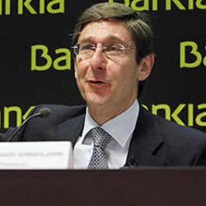El presidente de Bankia, Jose Ignacio Goirigolzarri, durante una comparecencia ante la prensa