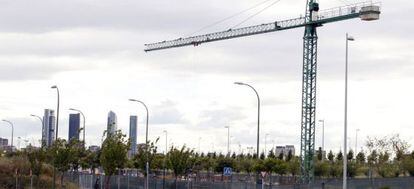 Vista de las obras en el barrio de Valdebebas. 