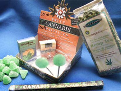Chicles, piruletas, gominolas, té e incienso elaborados con derivados del <i>cannabis</i>.