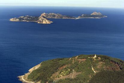 Vista aérea de las islas Cíes, en Pontevedra.