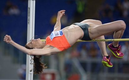 Ruth Beitia, este jueves en el Stadio Olimpico de Roma.