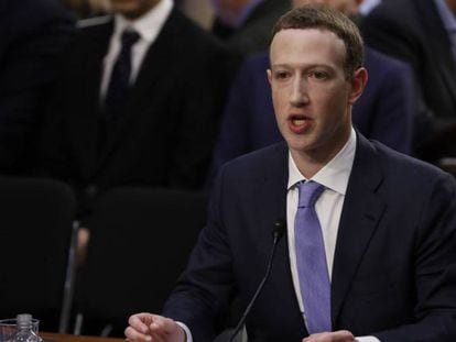Mark Zuckerberg, fundador de Facebook, en su comparecencia en el Congreso de EE UU en abril pasado.
