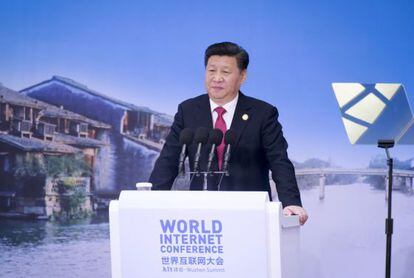 El presidente chino, Xi Jinping, en la Conferencia mundial de Internet.