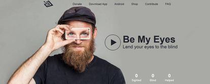 Imagen de Be my eyes (sé mis ojos), aplicación que ayuda a personas ciegas en sus viajes.