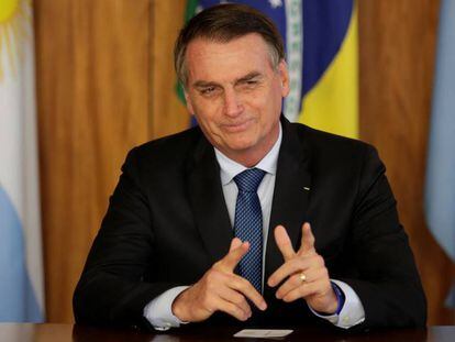 Bolsonaro, durante una reunión con Mauricio Macri, mandatario de Argentina. 