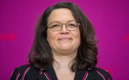 Andrea Nahles, nueva ministra de Trabajo de Alemania. 