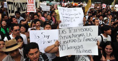 Imagen de la protesta de este miércoles en México.