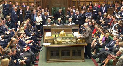 Jeremy Corbyn, hoy en la Casa de los Comunes