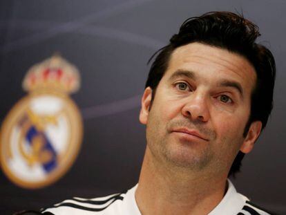 Santiago Solari, durante la rueda de prensa previa al primer clásico de Copa del Rey.