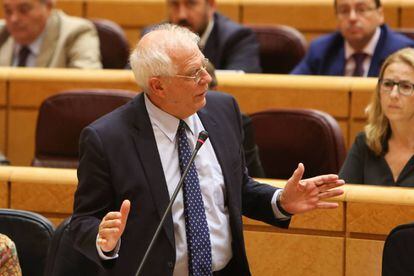 El ministro de Exteriores Josep Borrell en el Senado.