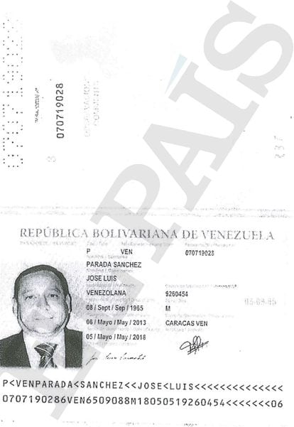 Pasaporte que el exdirectivo de PDVSA José Luis Parada presentó en la BPA para abrir su cuenta.