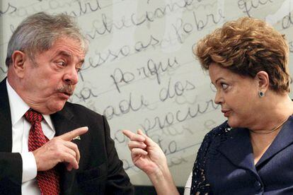 La presidenta brasile&ntilde;a, Dilma Rousseff, y el expresidente Lula da Silva.