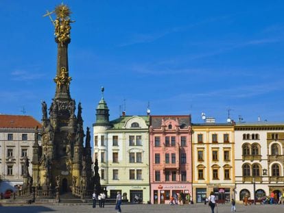 La Columna de la Trinidad, en la plaza Alta de Olomouc.