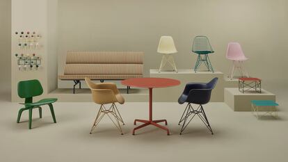 Colección Herman Miller x HAY en la que la marca danesa reimagina algunos iconos de la factoría Eames.