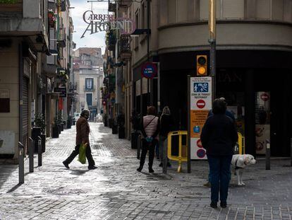 Un carrer d'Igualada l'abril passat. 