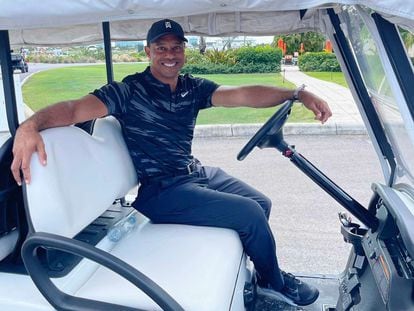 Tiger Woods, este martes en Bahamas.