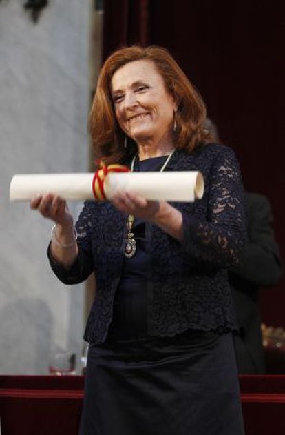 Aurora Egido, en su ingreso a la Real Academia de España.
